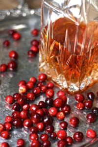 Brandy and cranberries for Cranberry Sauce
