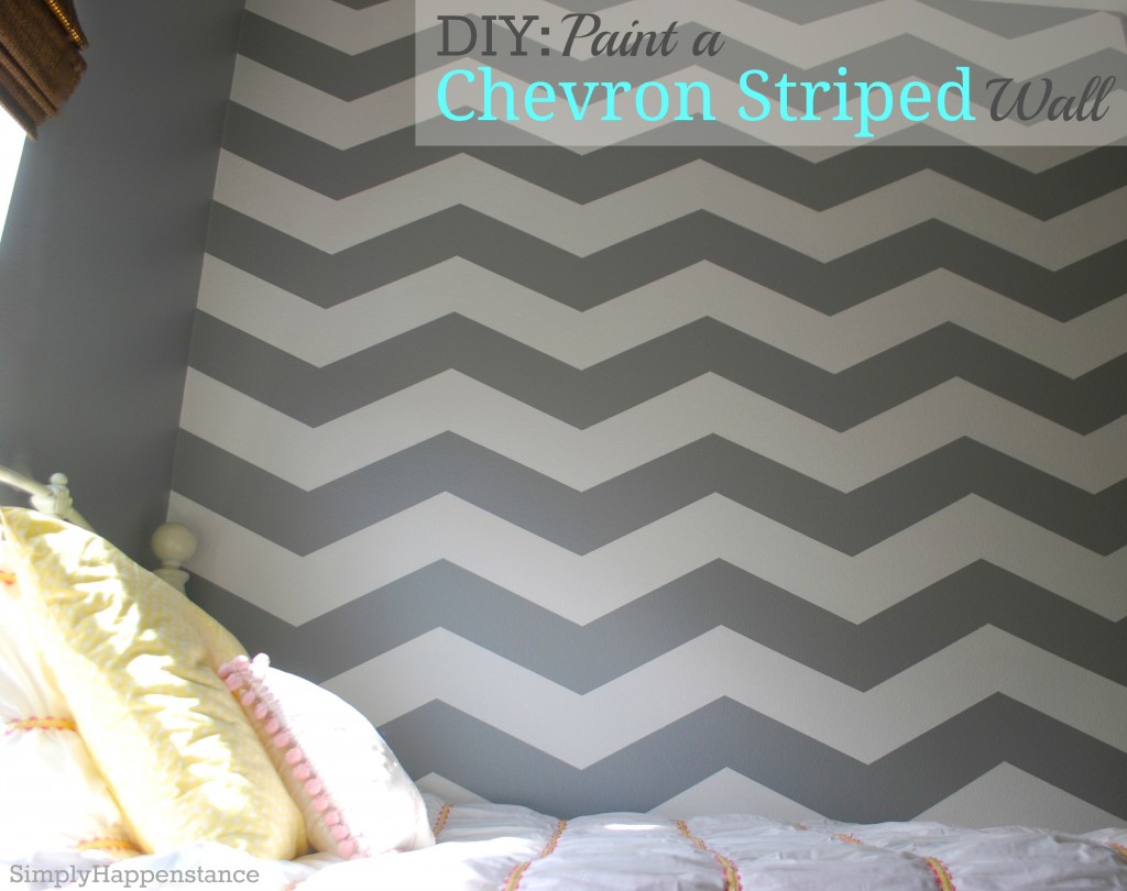 DIY Paint A Chevron Striped Wall Simply Happenstance