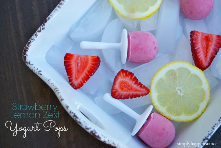 Strawberry Lemon Zest Yogurt Pops