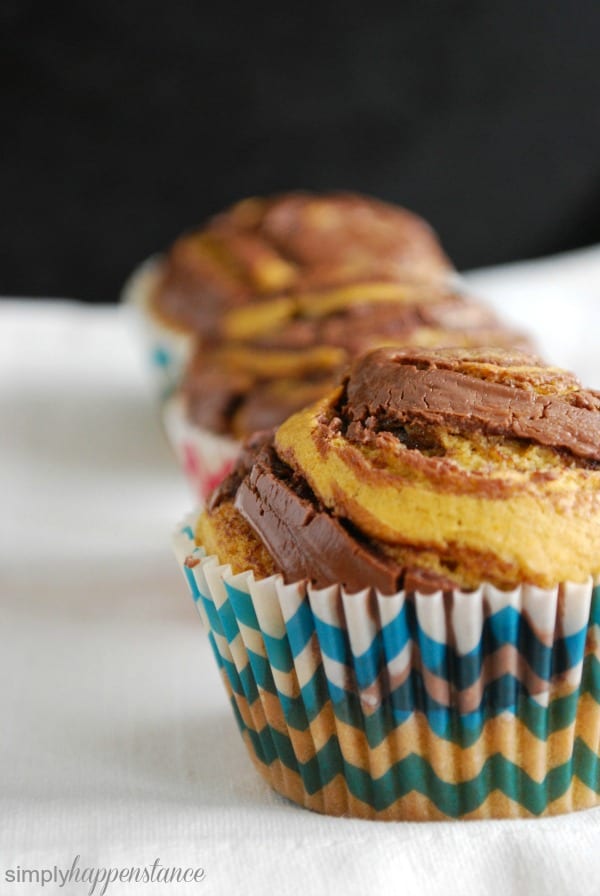 Pumpkin Nutella Swirl Muffins {Simply Happenstance}