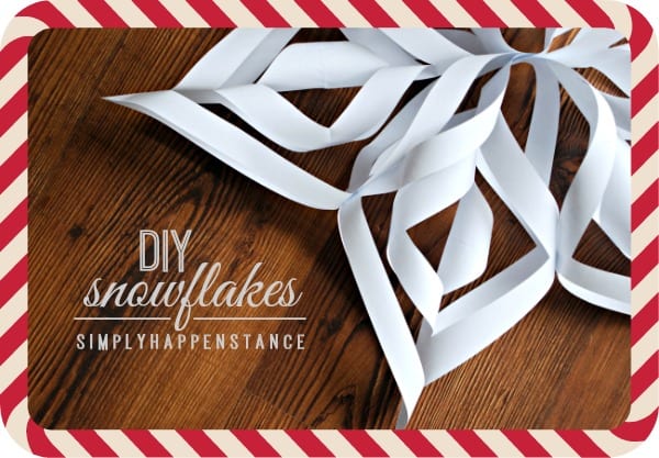 DIY Snowflake Tutorial from Simply Happenstance Blog! Perfect for a holiday craft, decor, andor gift wrap!