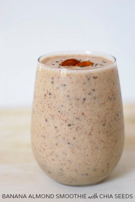 Banana Almond Smoothie with Seeds - Happenstance
