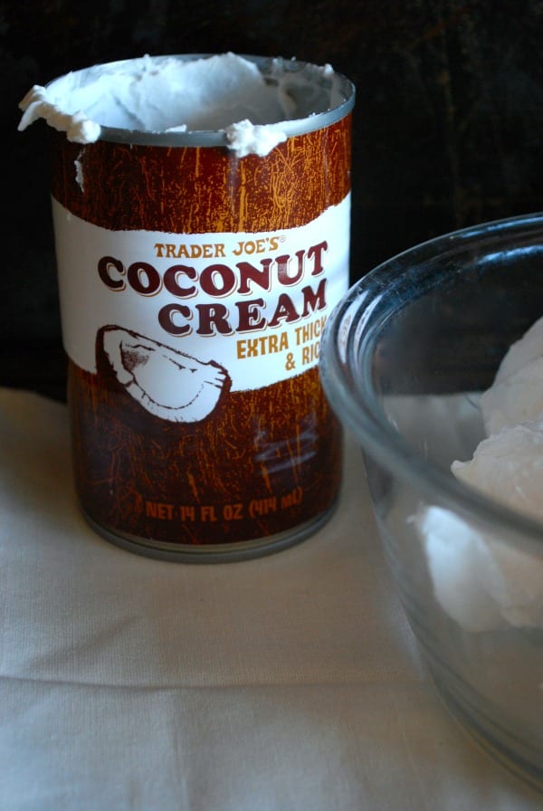 Coconut Cream from Trader Joe's {recipe for Coconut Whipped Cream via Simply Happenstance Blog}