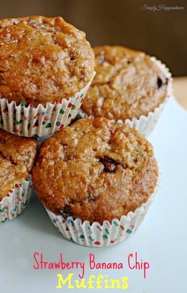 Strawberry Banana Chip Muffins