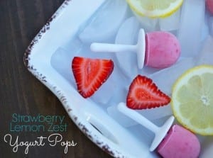 Strawberry Lemon Zest Yogurt Pops