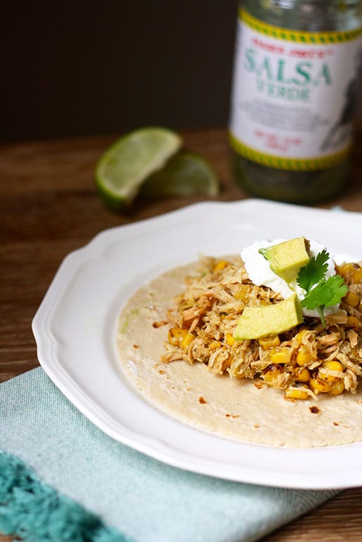 Easy Green Chile Chicken.  3 ingredient crock pot green chile chicken recipe.