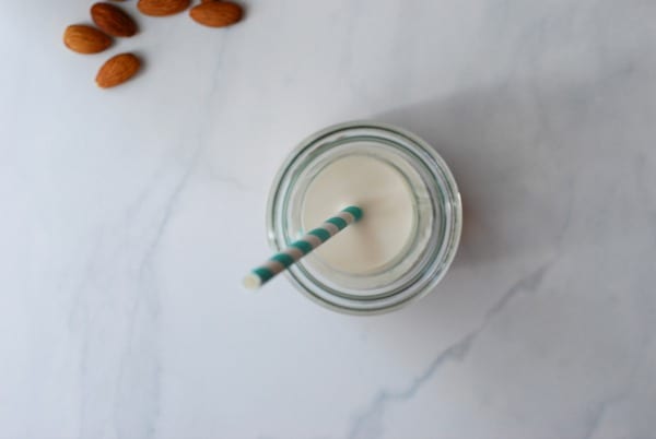 Homemade Vanilla Bean Almond Milk {recipe via simply happenstance}.jpg