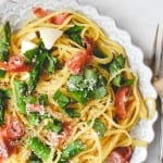 Lemon Asparagus Prosciutto Pasta