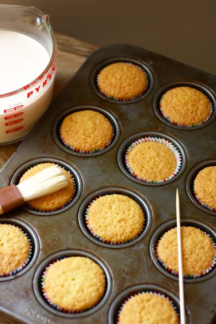 Tres Leches Cupcakes topped with Walkers Shortbread