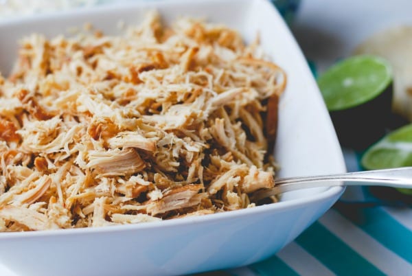 Easy Crockpot Chicken {Cafe Rio Copycat} #caferio #copycat #chicken 4