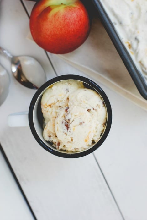 peach and toasted pecan ice cream