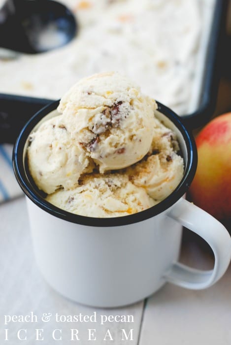 peach and toasted pecan ice cream