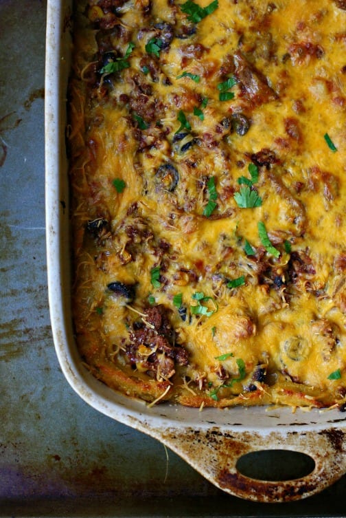 Easy and Super Cheesy Tamale Pie. Comfort food to the max.