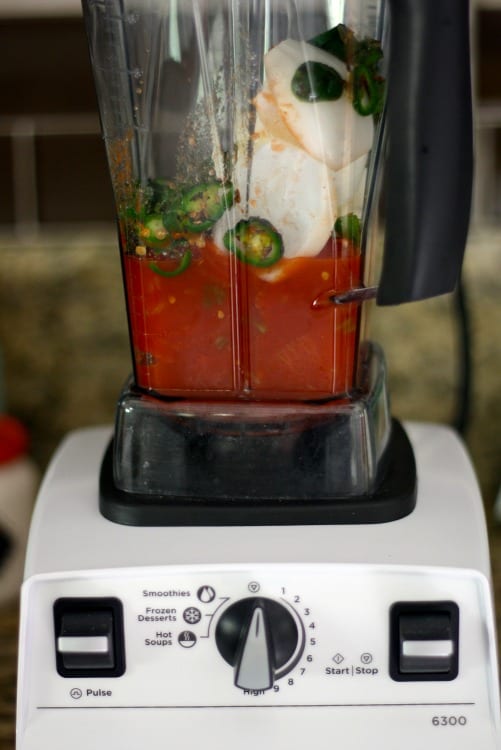 Vitamix Blender, blends the Firehouse Salsa easily