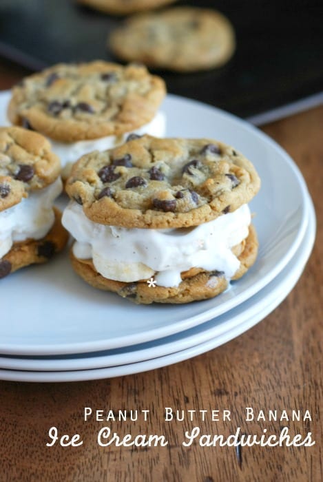 peanut butter banana ice cream sandwiches