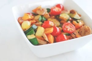 Chicken Sausage Veggie Bowl {recipe via Simply Happenstance}