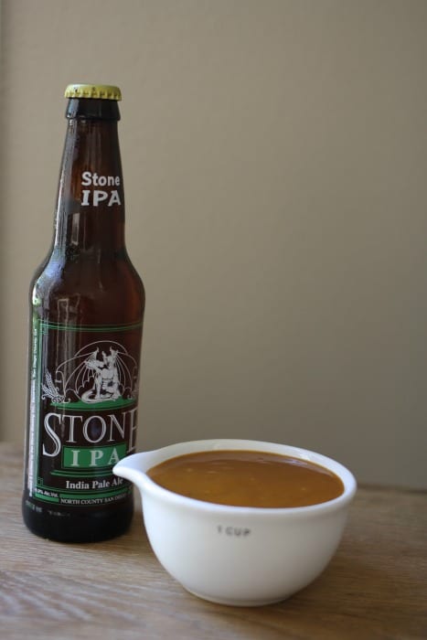 Stone IPA Beer and Carolina Gold Barbecue Sauce