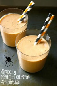 Spooky Orange Carrot Smoothie is a healthy Halloween Treat.