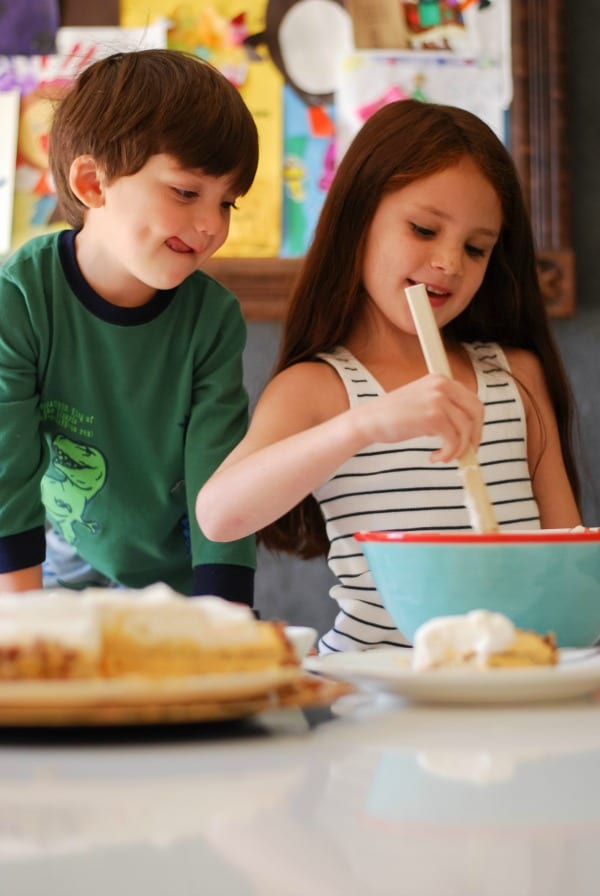 Behind the Scenes with Simply Happenstance  Pumpkin Ice Box Cake #dessert #bakingwithkids