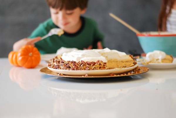 Behind the Scenes with Simply Happenstance  Pumpkin Ice Box Cake #recipe #dessert #Thanksgiving #yum