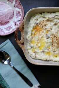 A Thanksgiving favorite, Easy Mashed Potato Casserole.