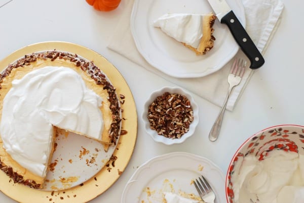 Pumpkin Ice Box Cake  Recipe at simplyhappenstance.com #dessert #Thanksgiving #pumpkin