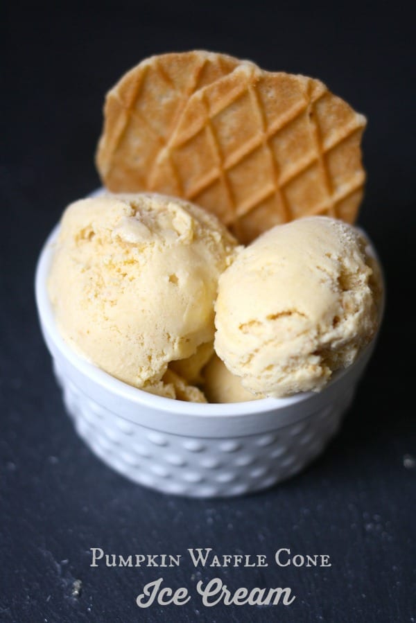 Pumpkin Waffle Cone Ice Cream the perfect fall treat.