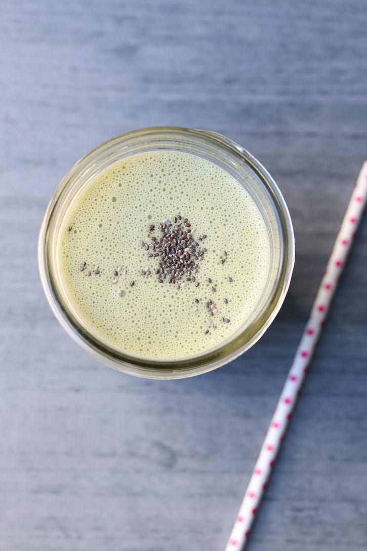 healthy peanut butter smoothie with chia seeds