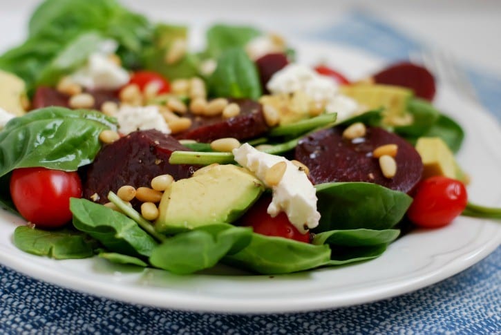 Beet Caprese Salad with a Balsamic Dressing (recipe on Simply Happenstance)