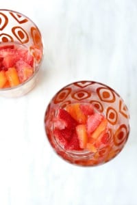 strawberries and pineapple for Strawberry Tropical Cocktail