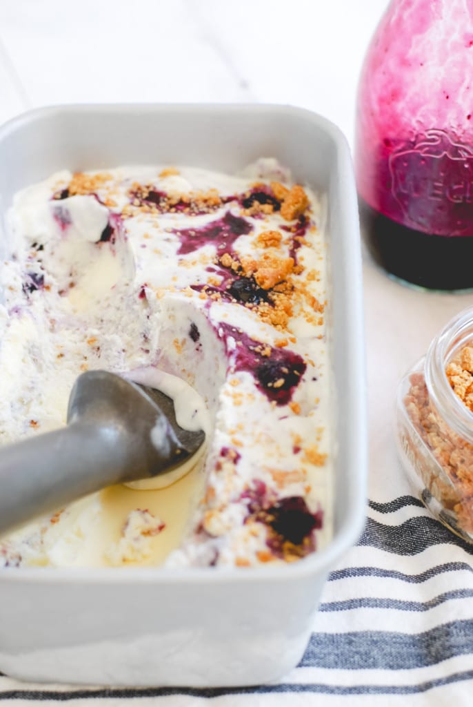Homemade Blueberry Cheesecake Ice Cream for Simple As That Blog-14