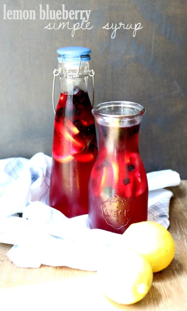 A fun summer favorite! Easy Lemon Blueberry Simple Syrup...a yummy addition to lemonade or better yet a base for summer cocktails.