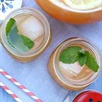 Sweet and refreshing this peach mint lemonade is perfect for summer.