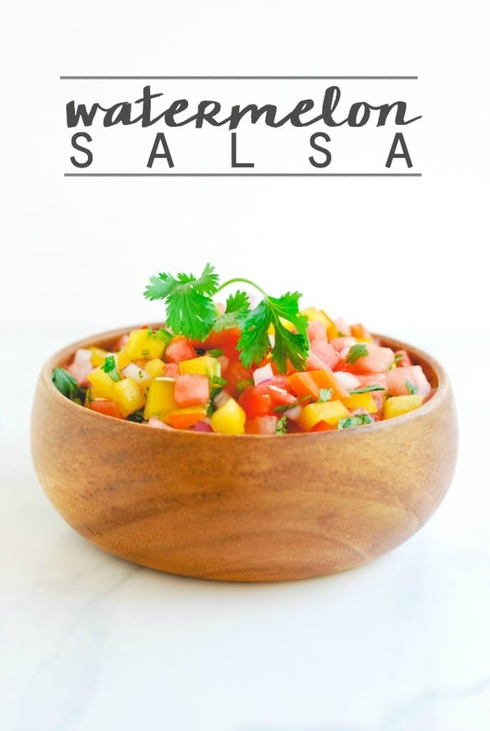 Watermelon Salsa - a simple, yet flavorful appetizer for your summer festivities! (recipe on simplyhappenstance.com)