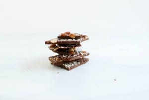 dark chocolate with roasted almonds, coconut and sea salt