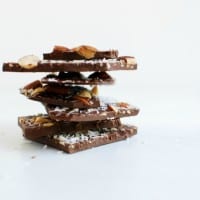 dark chocolate with roasted almonds, coconut and sea salt