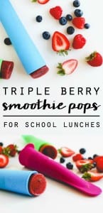 Triple Berry Smoothie Pops || For School Lunches!