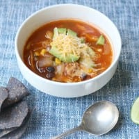 Simple yet tasty Slow Cooker Chicken Tortilla Soup