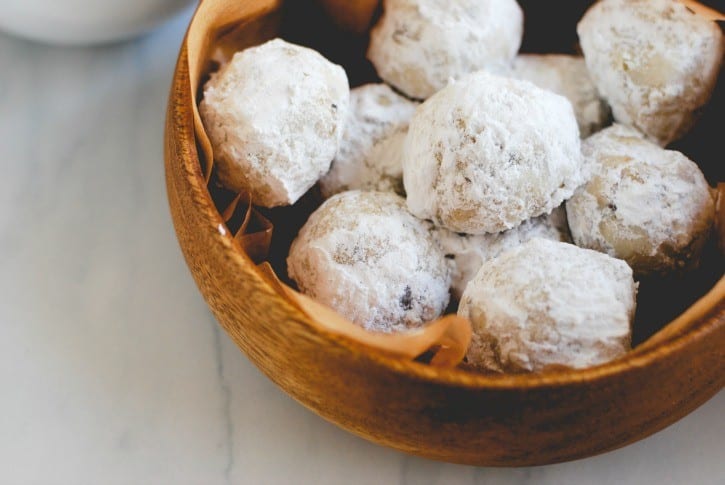 Snowball Cookies Made With Mini Chocolate Chips! (Get the Recipe on simplyhappenstance.com)