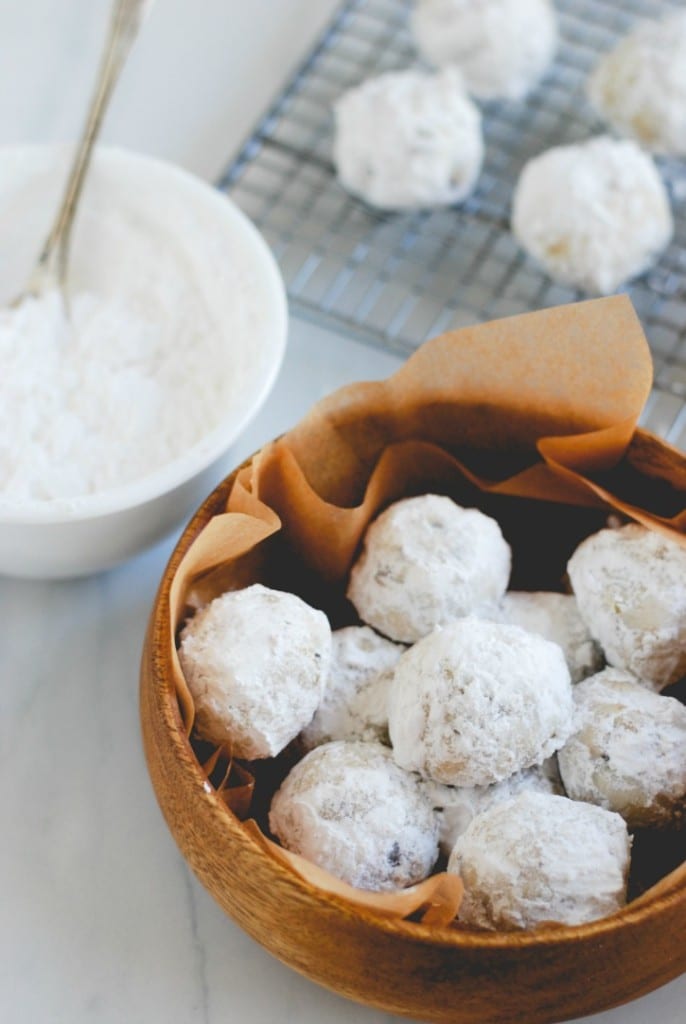 Snowball Cookies - a traditional Christmas cookie with added chocolate chips! (Recipe via simplyhappenstance.com)