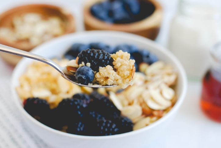 Berry Quinoa Bowl with Roasted Coconut and Slivered Almonds-26