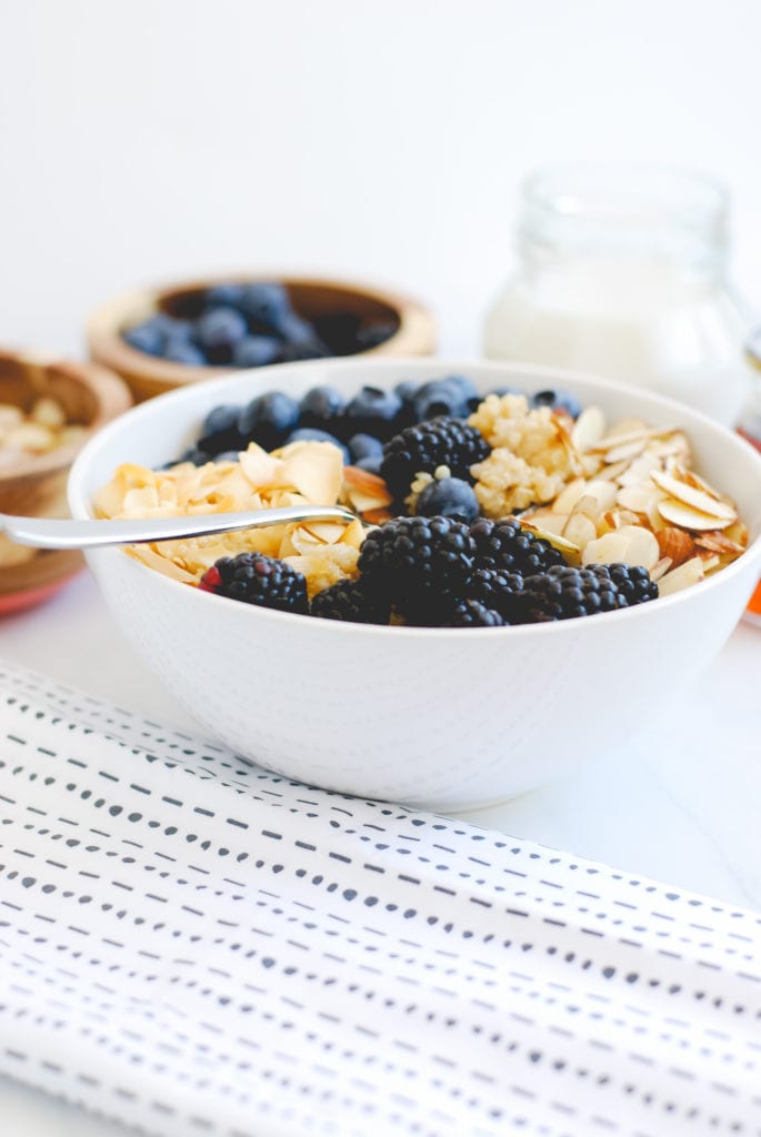 Berry Quinoa Bowl with Roasted Coconut and Slivered Almonds-35